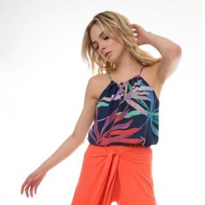 Three Eighty Two - Floral Halter Top Blouse - S